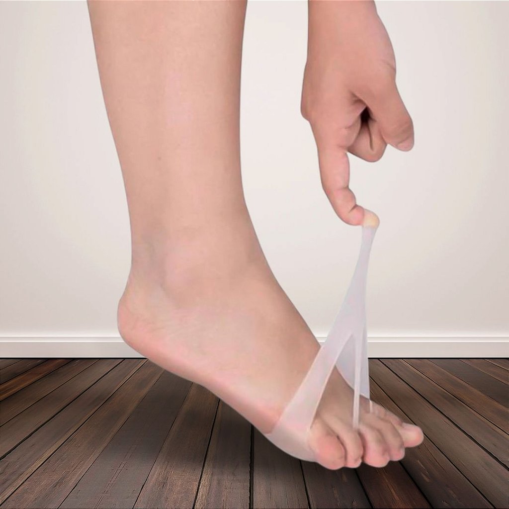 Meia Capa Silicone Protetor Antepe Dedos do Pe Almofada Gel