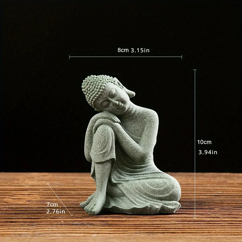 Peça Decorativa Estátua Budismo de Pedra para Casa e Escritório