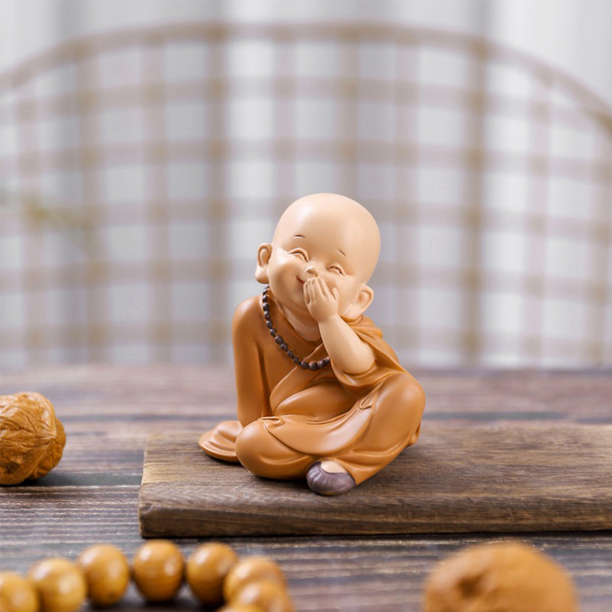 Peça Decorativa Estátua Budismo pequeno Buda em Resina para Casa e Escritório