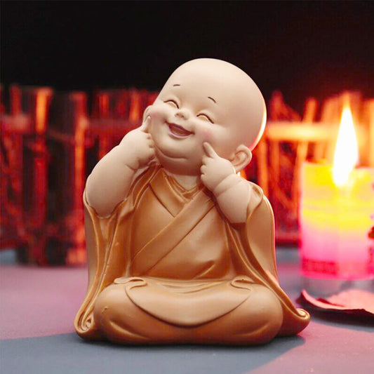 Peça Decorativa Estátua Budismo pequeno Buda em Resina para Casa e Escritório