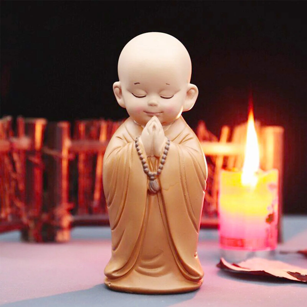 Peça Decorativa Estátua Budismo pequeno Buda em Resina para Casa e Escritório